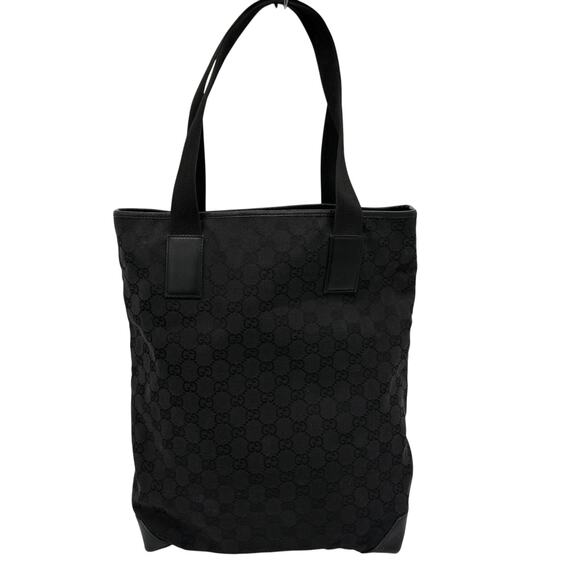 GUCCI Black Guccissima Monogram Nylon Tote Bag with leather*COA included - Picture 3 of 16